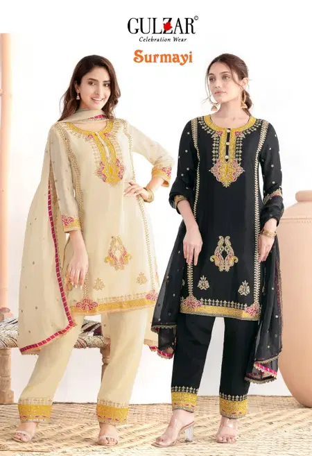 Surmayi By Gulzar Chinon Readymade Suits Wholesale Price In Surat

